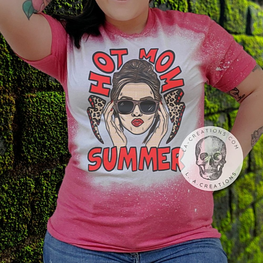 Hot Mom Summer Bleached Tee Small-3x